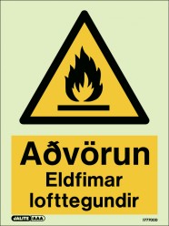 Merki Varúð Eldf Loftteg 15x20
