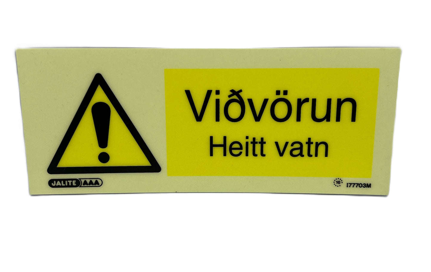 Merki Viðvörun Heitt vatn 8x20