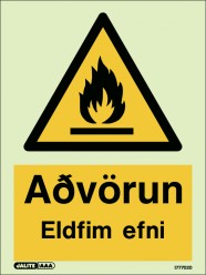 Merki Varúð Eldfim efni 15x20