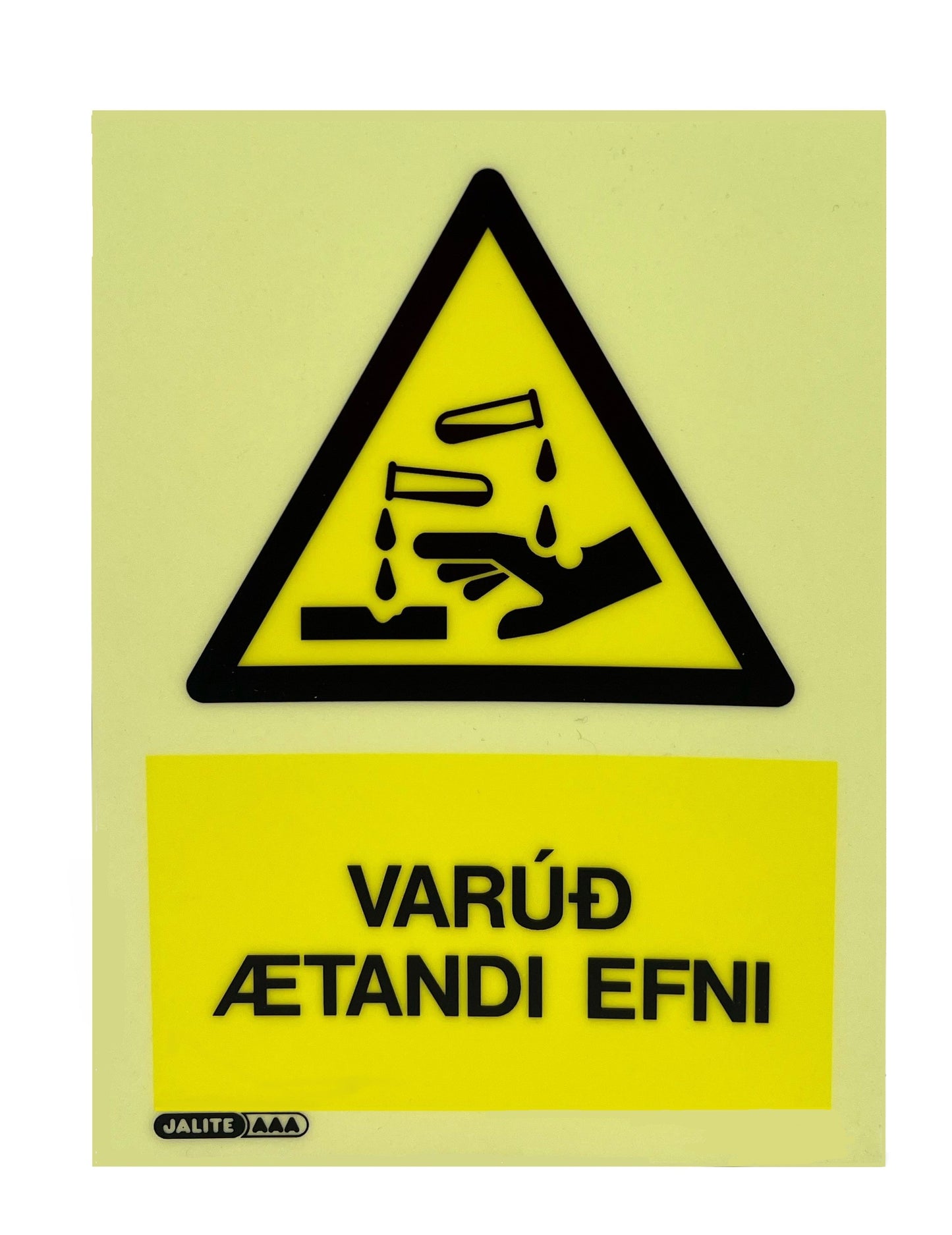 Merki Varúð Ætandi efni 15x20