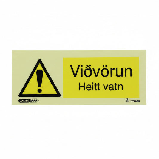 Merki Viðvörun Heitt vatn 8x20